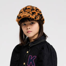 KENZO KIDS-Оранжевая кепка из флиса с леопардовым принтом для детей | Childrensalon Outlet