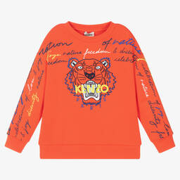 KENZO KIDS-Boys Orange Tiger Sweatshirt | Childrensalon Outlet