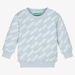 كينزو كيدز-سويتشيرت أطفال ولادي قطن جيرسي لون أزرق باهت | Childrensalon Outlet