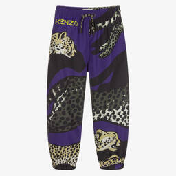 KENZO KIDS-Boys Purple Cheetah Joggers | Childrensalon Outlet
