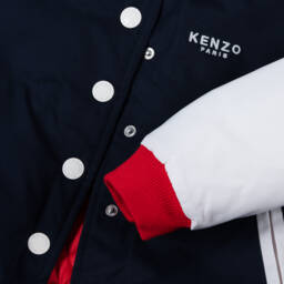 KENZO KIDS-Куртка-бомбер синий с простежкой для мальчиков | Childrensalon Outlet