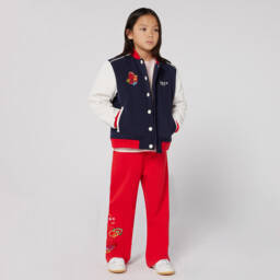 KENZO KIDS-Куртка-бомбер синий с простежкой для мальчиков | Childrensalon Outlet