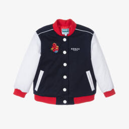 KENZO KIDS-Куртка-бомбер синий с простежкой для мальчиков | Childrensalon Outlet