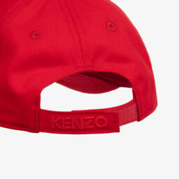 KENZO KIDS-قبعة ناعمة من التويل الأحمر بنقشة النمر للأولاد | Childrensalon Outlet