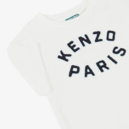 KENZO KIDS-Boys Soft White Logo Tee | Childrensalon Outlet