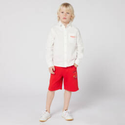 KENZO KIDS-Boys Vibrant Red Snake Shorts | Childrensalon Outlet