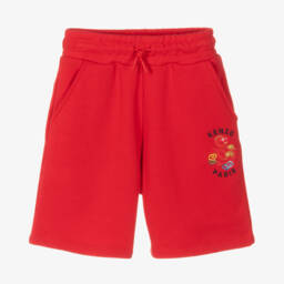 KENZO KIDS-Boys Vibrant Red Snake Shorts | Childrensalon Outlet