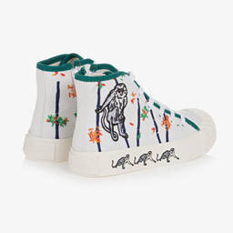 KENZO KIDS-Boys White Bamboo High-Top Trainers | Childrensalon Outlet