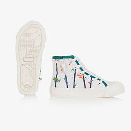 KENZO KIDS-Boys White Bamboo High-Top Trainers | Childrensalon Outlet