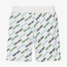 كينزو كيدز-شورت قطن لون أبيض للأولاد | Childrensalon Outlet