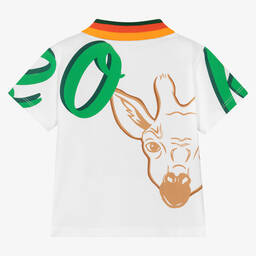 KENZO KIDS-Boys White Cotton Logo Polo Shirt | Childrensalon Outlet