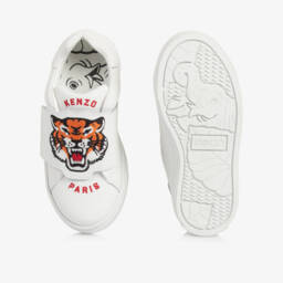 KENZO KIDS-Boys White Leather Tiger Sneakers | Childrensalon Outlet