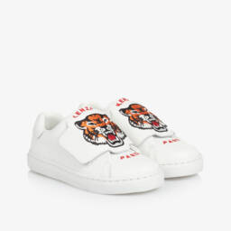 KENZO KIDS-Boys White Leather Tiger Sneakers | Childrensalon Outlet