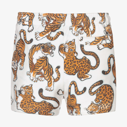 KENZO KIDS-Белые шорты с тиграми для мальчиков | Childrensalon Outlet