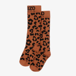 كينزو كيدز-جوارب بنقشة الفهد لون برتقالي | Childrensalon Outlet