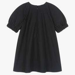 KENZO KIDS-Girls Black Cotton Poplin Dress | Childrensalon Outlet