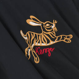 KENZO KIDS-Girls Black Cotton Poplin Dress | Childrensalon Outlet