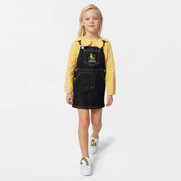 KENZO KIDS-Girls Black Denim KOTORA Dungaree Dress | Childrensalon Outlet