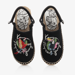 KENZO KIDS-Girls Black Espadrille Sandals | Childrensalon Outlet
