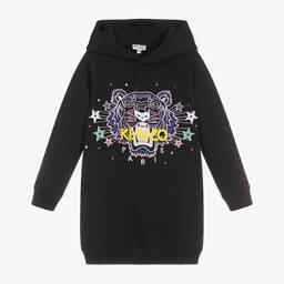 KENZO KIDS-Girls Black Hooded Tiger Dress | Childrensalon Outlet