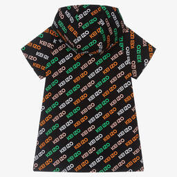 KENZO KIDS-Girls Black Logo Hooded Dress | Childrensalon Outlet