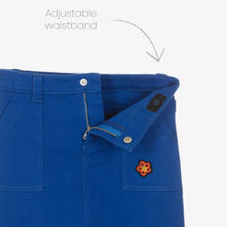 KENZO KIDS-Синяя хлопковая юбка с цветком | Childrensalon Outlet