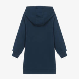 KENZO KIDS-Girls Blue Cotton Hoodie Dress | Childrensalon Outlet