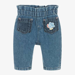 KENZO KIDS-Girls Blue Denim Boke Flower Jeans | Childrensalon Outlet