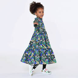 KENZO KIDS-Girls Blue Jungle Cotton Dress | Childrensalon Outlet