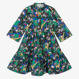 KENZO KIDS-Girls Blue Jungle Cotton Dress | Childrensalon Outlet