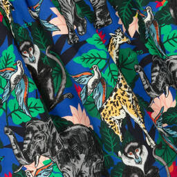 KENZO KIDS-Girls Blue Jungle Cotton Dress | Childrensalon Outlet