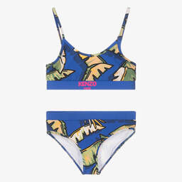 KENZO KIDS-Girls Blue Jungle Print Bikini | Childrensalon Outlet