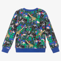 KENZO KIDS-Синий свитшот с принтом Jungle для девочек | Childrensalon Outlet