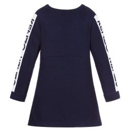 KENZO KIDS-Girls Blue Knitted Wool Dress | Childrensalon Outlet
