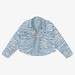 KENZO KIDS-Голубая джинсовая куртка в тигровую полоску | Childrensalon Outlet