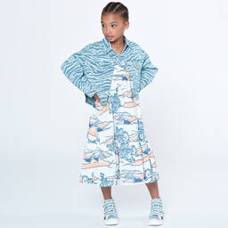 KENZO KIDS-Голубая джинсовая куртка в тигровую полоску | Childrensalon Outlet