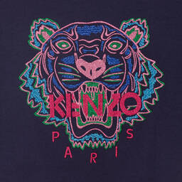 KENZO KIDS-Синий свитшот с тигром для девочек | Childrensalon Outlet