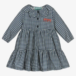 KENZO KIDS-Girls Blue & White Vichy Check Dress | Childrensalon Outlet