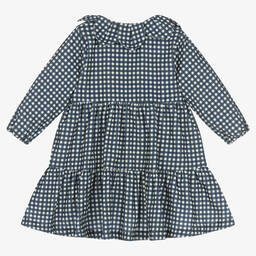 KENZO KIDS-Girls Blue & White Vichy Check Dress | Childrensalon Outlet