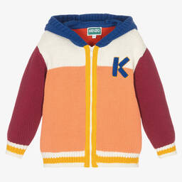 KENZO KIDS-Girls Colourblock Knitted Zip-up Hoodie | Childrensalon Outlet