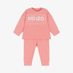 KENZO KIDS-Girls Coral Cotton Jogger Set | Childrensalon Outlet