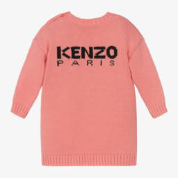 KENZO KIDS-Girls Coral Knit Floral Dress | Childrensalon Outlet