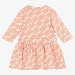 KENZO KIDS-Girls Coral Pink Cotton Dress | Childrensalon Outlet
