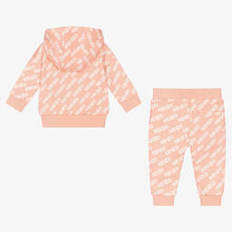KENZO KIDS-Girls Coral Pink Cotton Tracksuit | Childrensalon Outlet