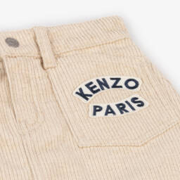 KENZO KIDS-Girls Cream Corduroy Floral Skirt | Childrensalon Outlet
