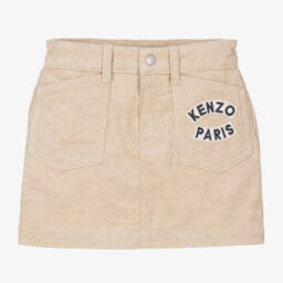 KENZO KIDS-Girls Cream Corduroy Floral Skirt | Childrensalon Outlet