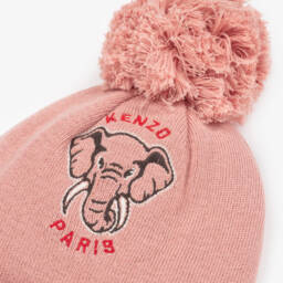 KENZO KIDS-Girls Elephant Pink Knit Hat | Childrensalon Outlet