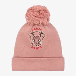 KENZO KIDS-Girls Elephant Pink Knit Hat | Childrensalon Outlet