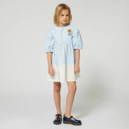KENZO KIDS-Girls Embrace Blue Sunflower Frock | Childrensalon Outlet
