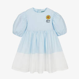 KENZO KIDS-Girls Embrace Blue Sunflower Frock | Childrensalon Outlet